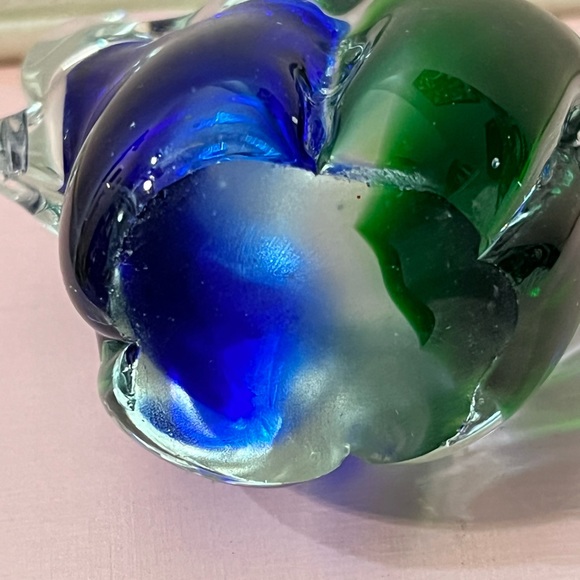 Vintage Blue Green Murano Art Glass Elephant Figurine - 3.5" - Picture 5 of 6